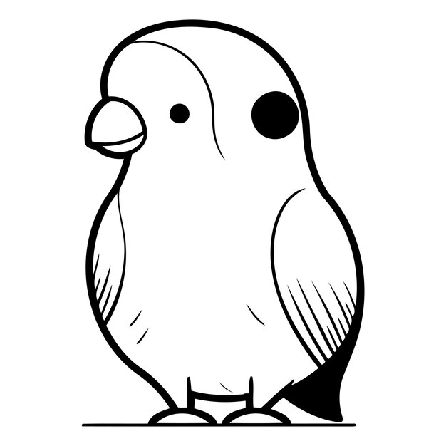 Cute little parrot Vector illustration in flat cartoon style