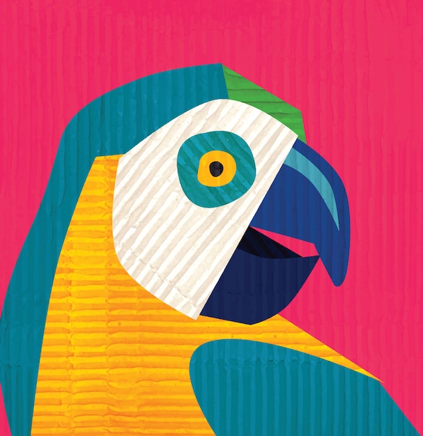 Vector cute little parrot