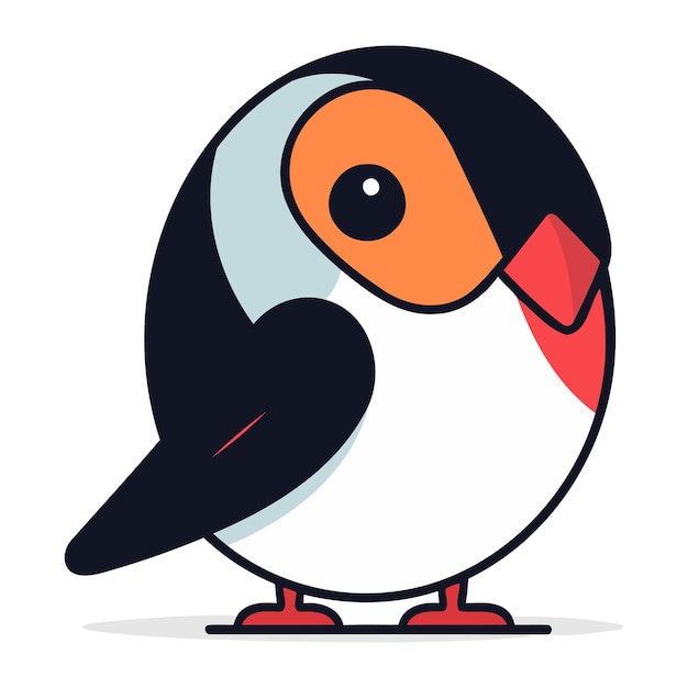 Cute little penguin isolated on white background vector illustration