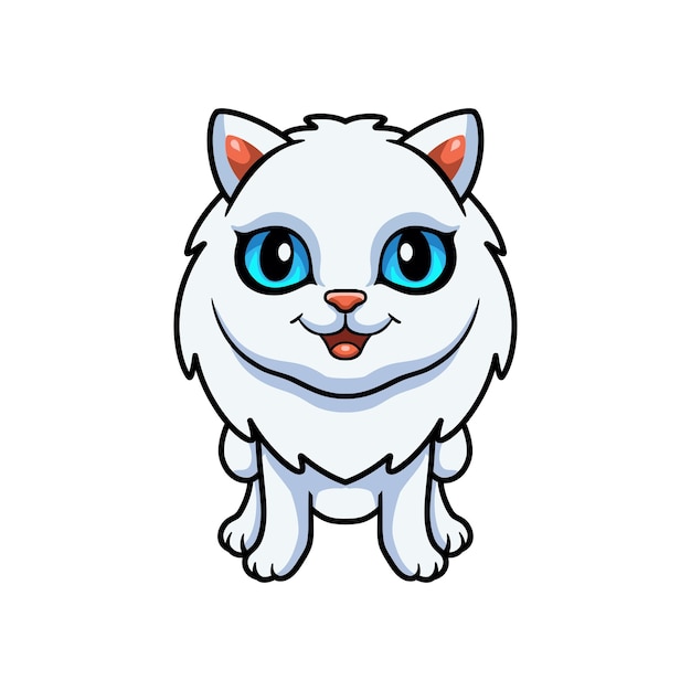 Cute little persian cat cartoon