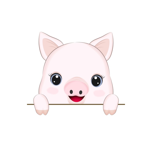 Cute Little Pig cartoon illustration