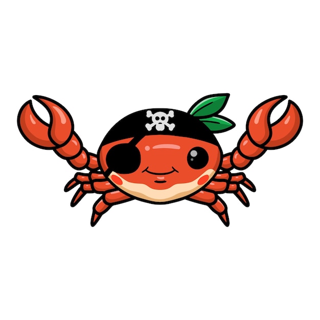 Cute little pirate crab cartoon  