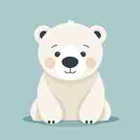 Vector cute little polar bear cartoon illustration vector design