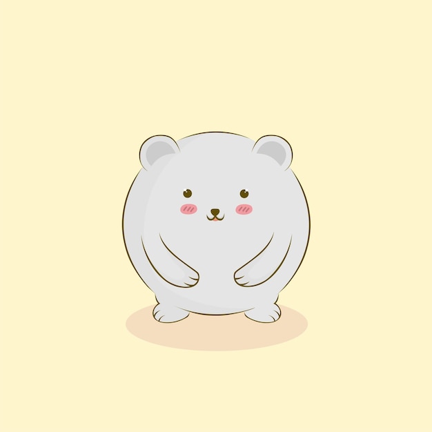 Vector cute little polar bear