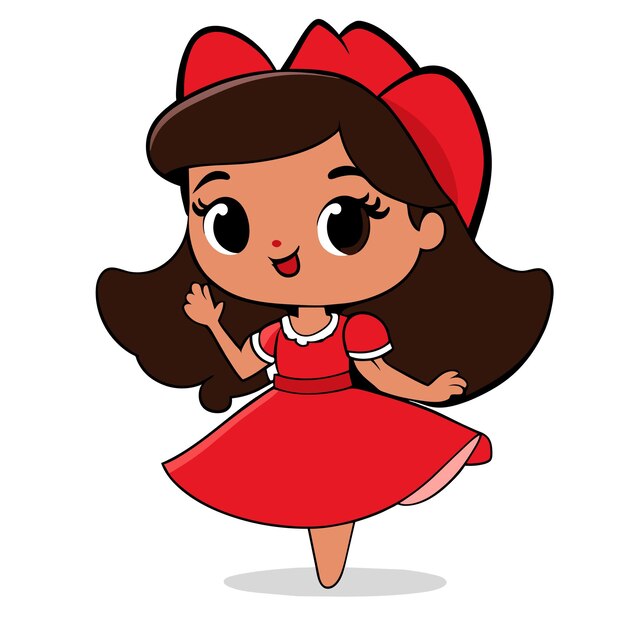 Cute little princess hand drawn flat stylish cartoon sticker icon concept isolated illustration