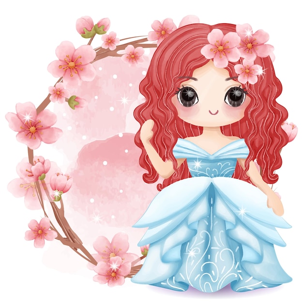 Vector cute little princess illustration