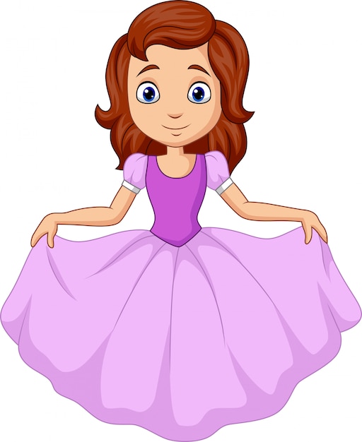 Vector cute little princess isolated