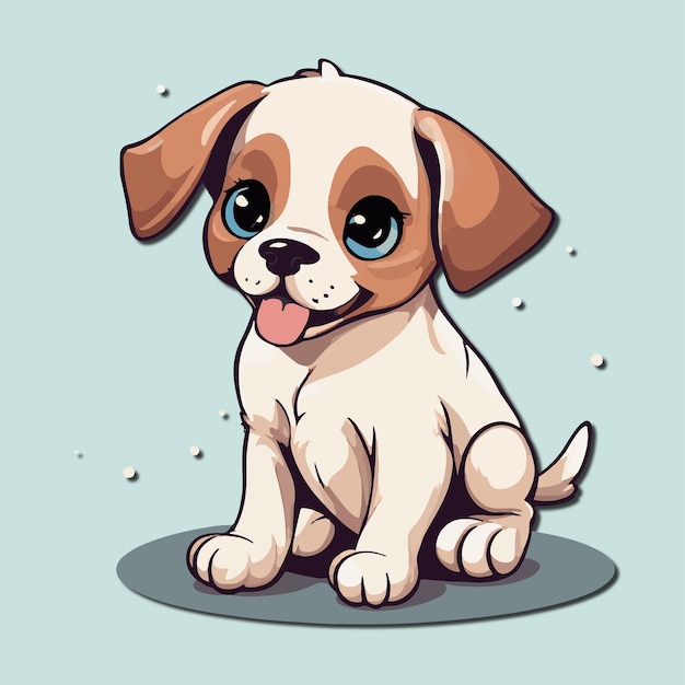 Vector cute little puppy