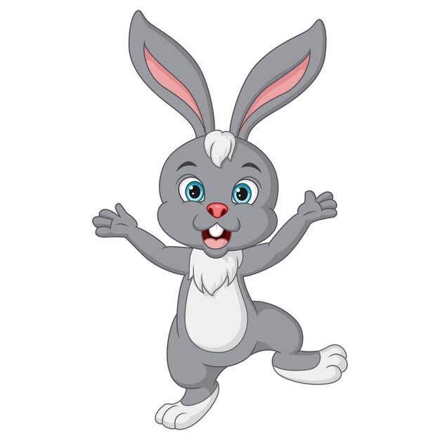 Cute little rabbit cartoon posing