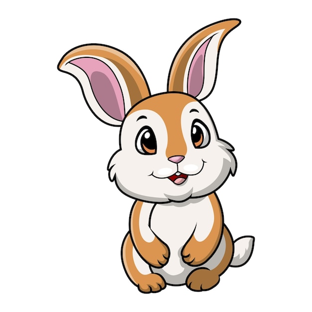 Cute little rabbit cartoon standing