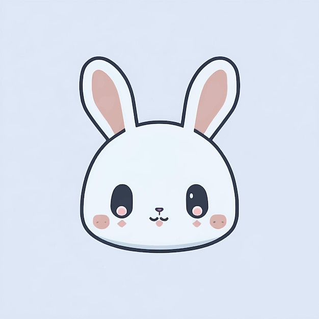 Cute little rabbit head character kawaii style Cartoon tender animal icon design Vector