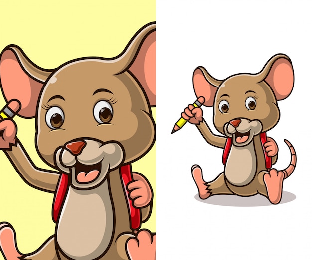 Vector cute little rat cartoon character.