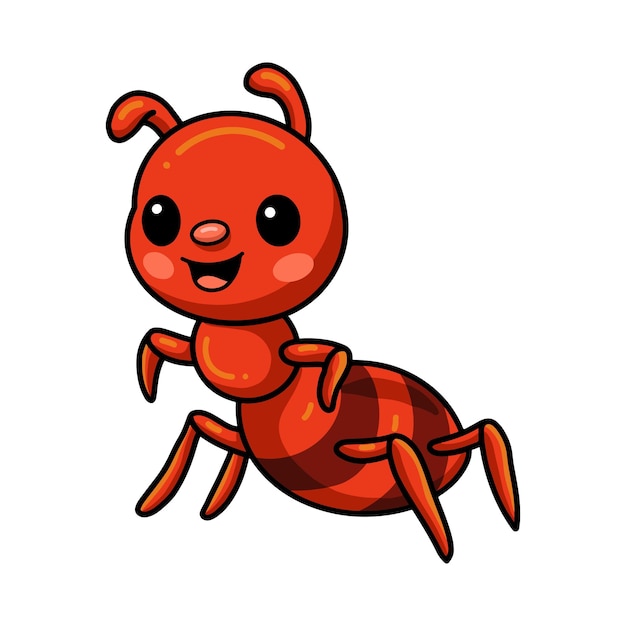 Cute little red ant cartoon