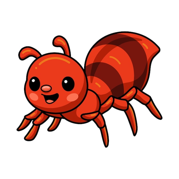 Cute little red ant cartoon