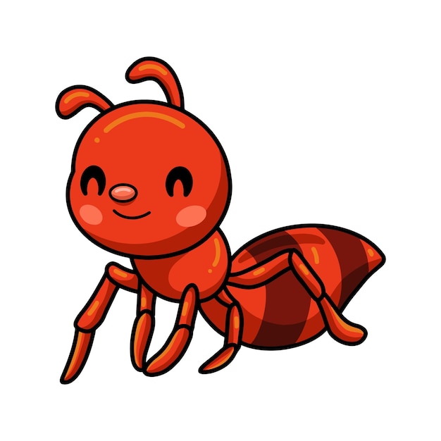 Cute little red ant cartoon