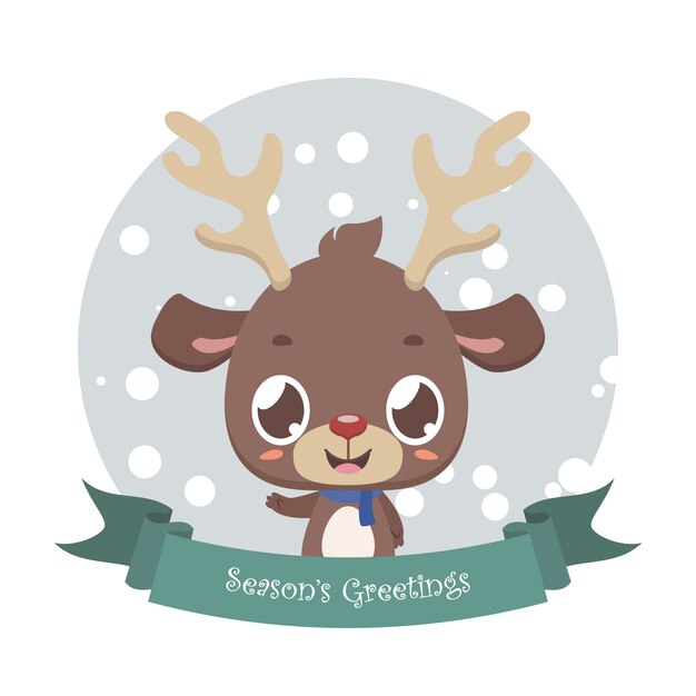 Cute little reindeer with banner