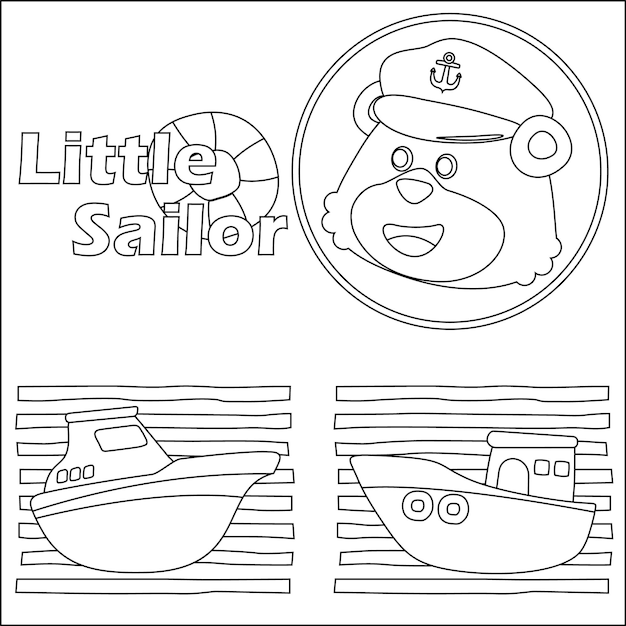 Cute little sailor pirate with cartoon style Creative vector Childish design for kids activity