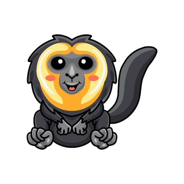 Cute little saki monkey cartoon