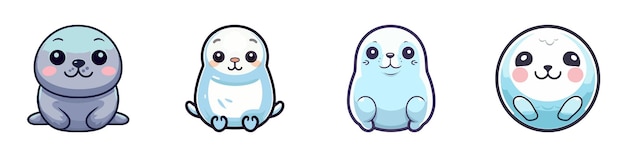 Cute little seal Cartoon vector illustration