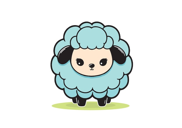 A cute little sheep with a colorfull coat