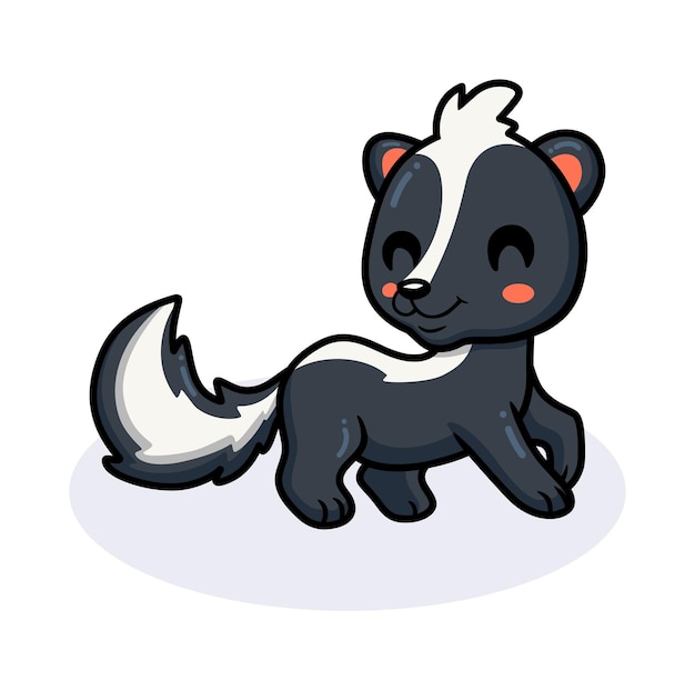 Cute little skunk cartoon posing