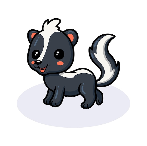 Cute little skunk cartoon posing