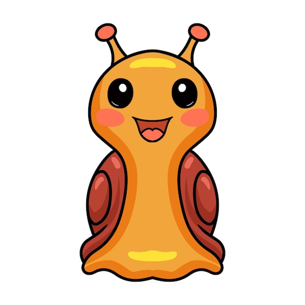 Cute little snail cartoon character