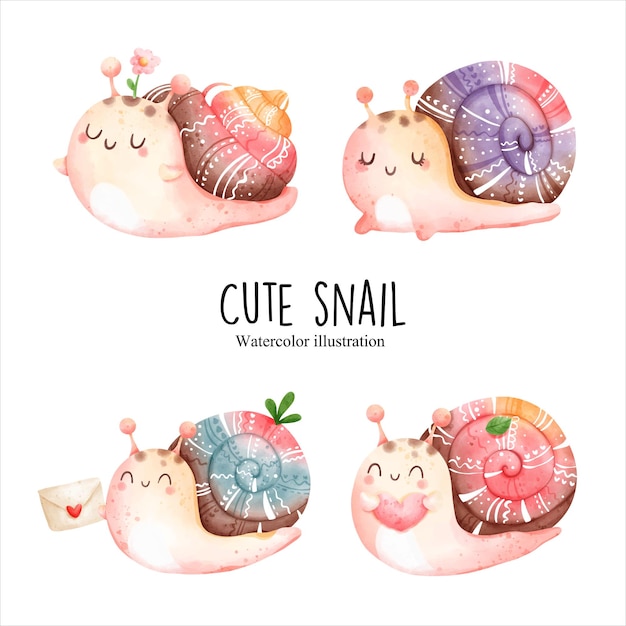 Cute little snail vector illustration