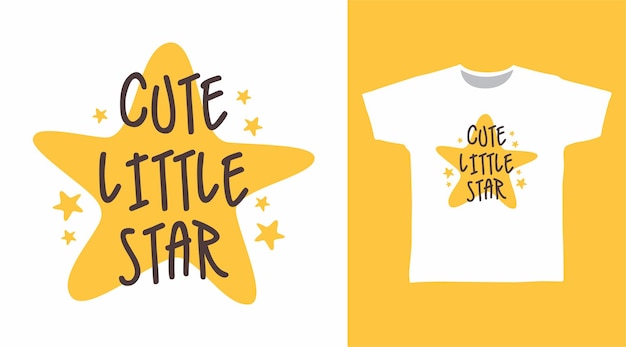 Cute little star typography for t shirt design