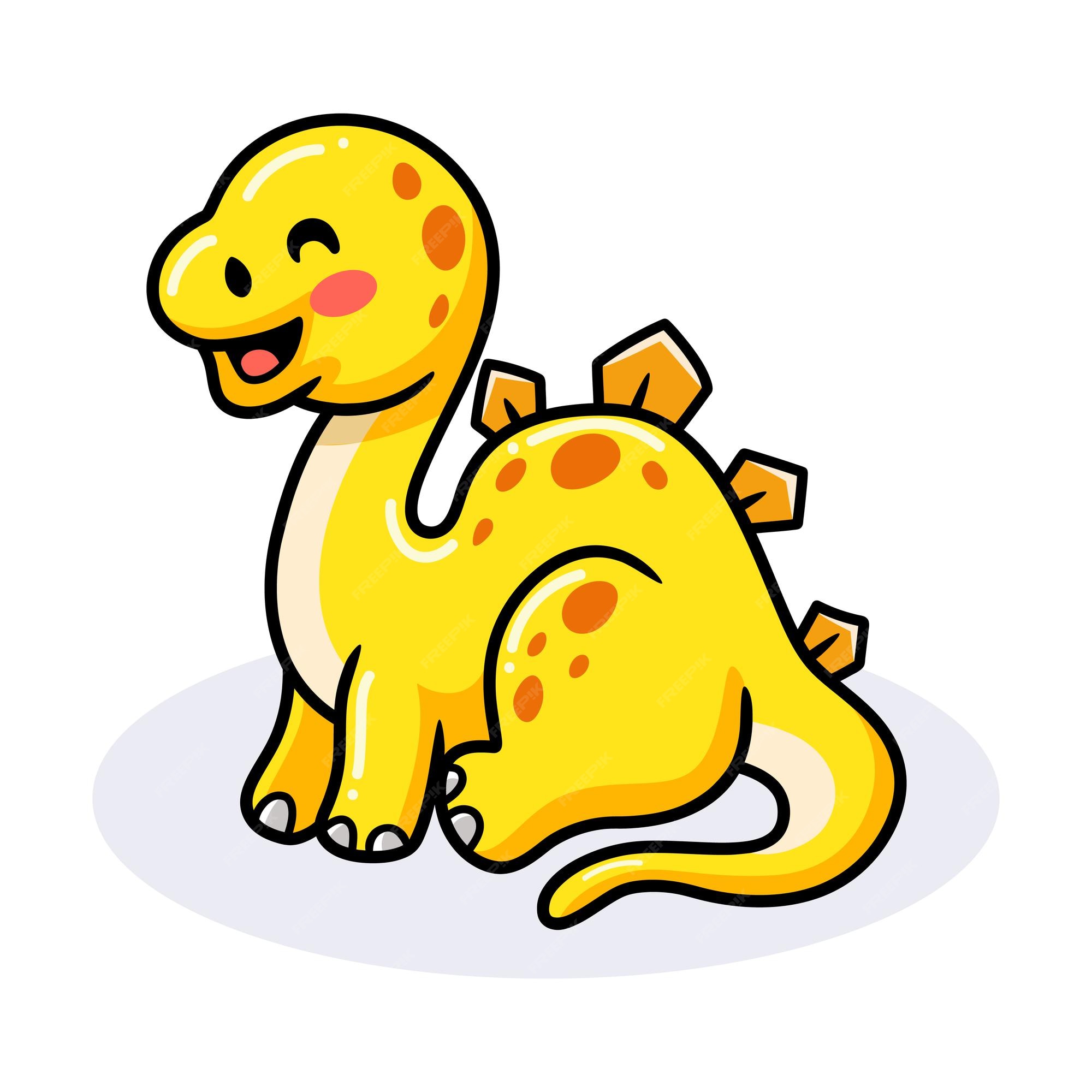 Premium Vector | Cute little stegosaurus dinosaur cartoon