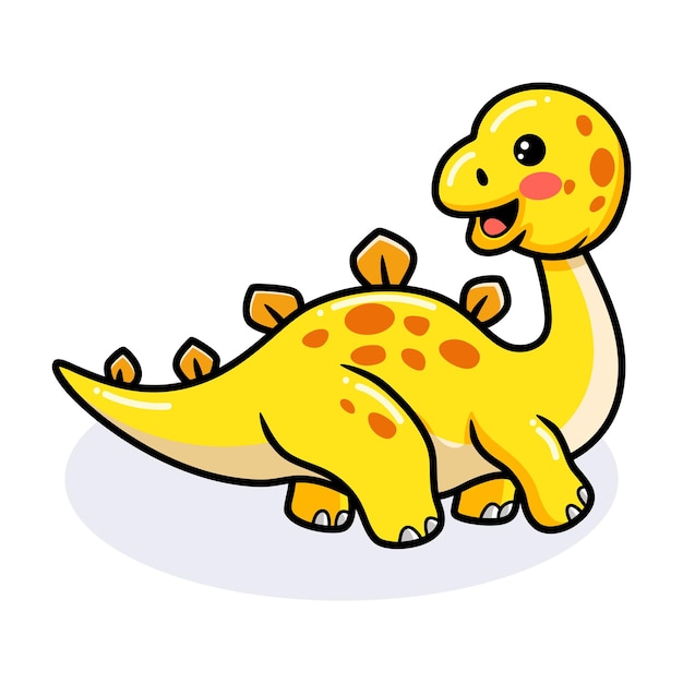 Cute little stegosaurus dinosaur cartoon