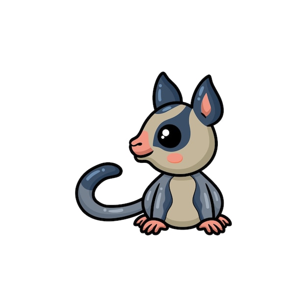 Cute little sugar glider cartoon