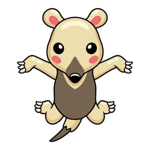 Cute little tamandua cartoon posing