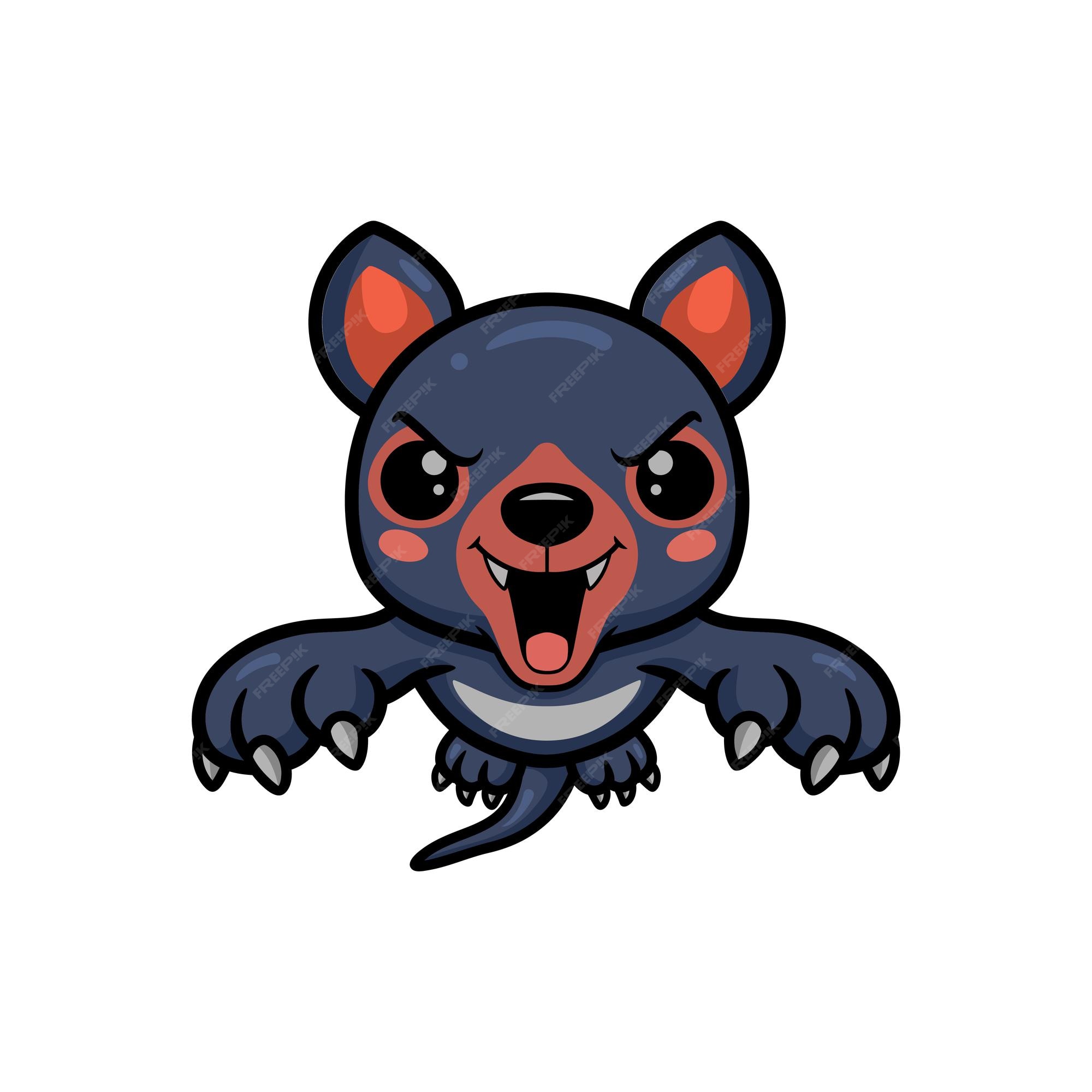 Premium Vector | Cute little tasmanian devil cartoon leaping Premium Vector | Cute little tasmanian devil cartoon leaping