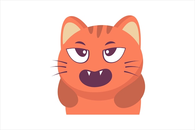 Vector cute little tiger funny flat sticker design