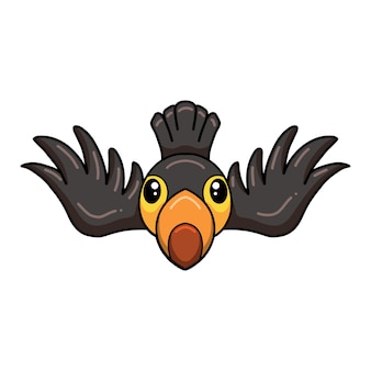 Simpatico uccellino tucano che vola in un cartone animato