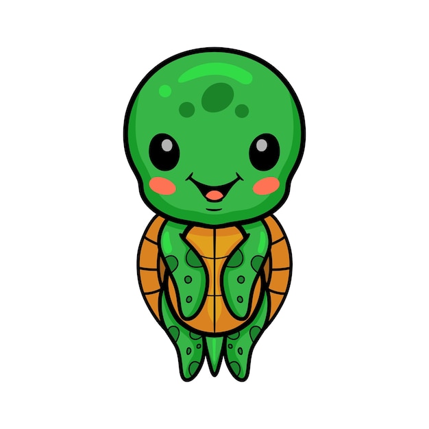 Cute little turtle cartoon posing