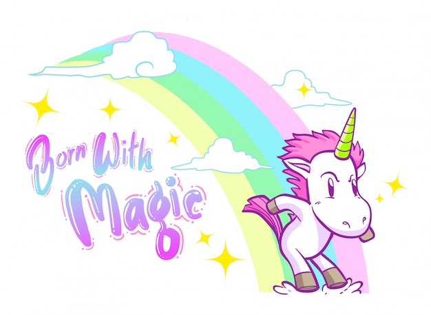 Cute little unicorn background