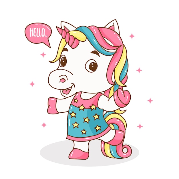 Cute little unicorn  illustration