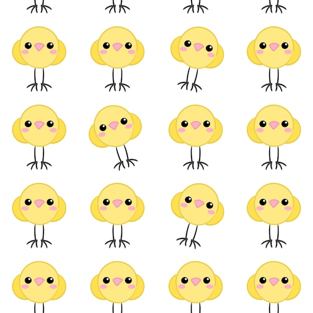 Cute little yellow chick animal pattern vector background for kids textile pattern fabric wallpa