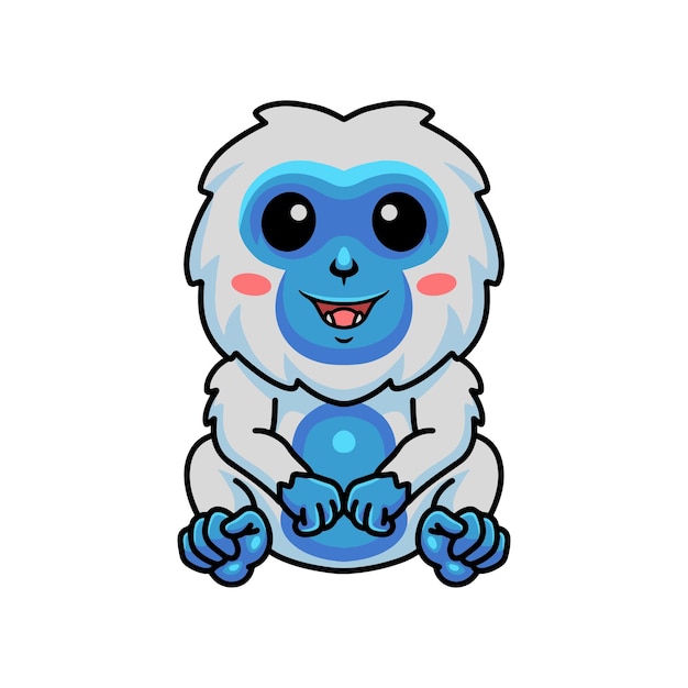 Cute little yeti cartoon sitting