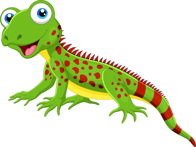 Vector cute lizard cartoon