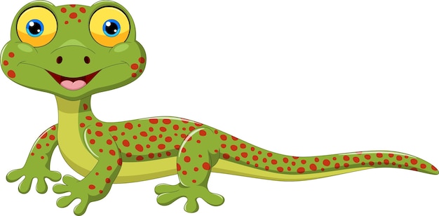 Vector cute lizard cartoon