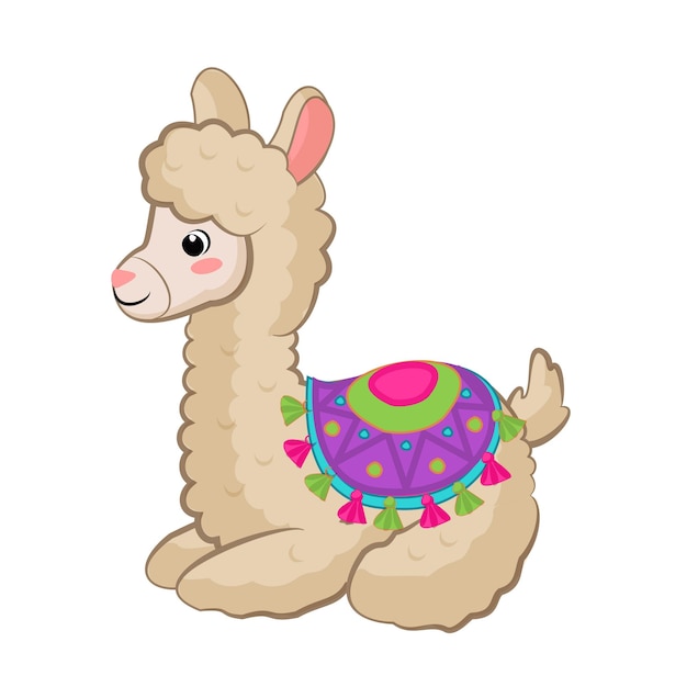 Cute Llamas. Funny hand drawn alpaca characters