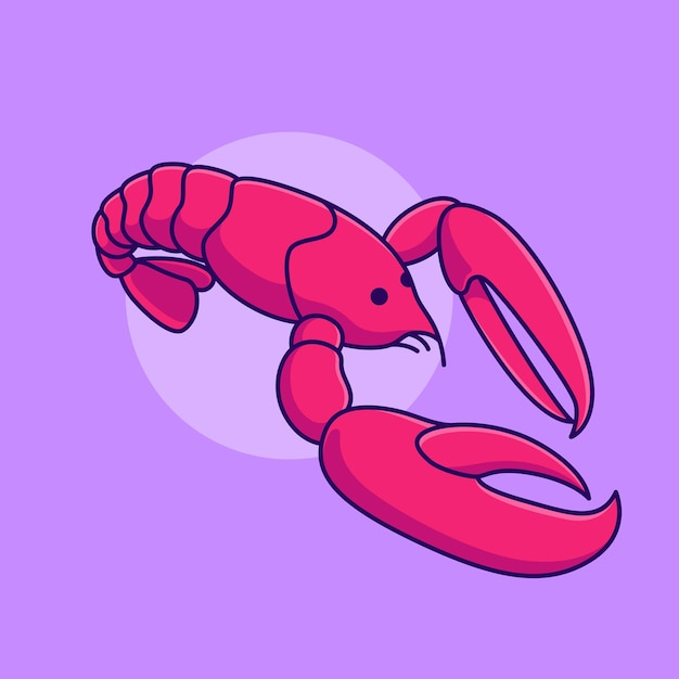 Vector cute lobster drawing vector cartoon illustration