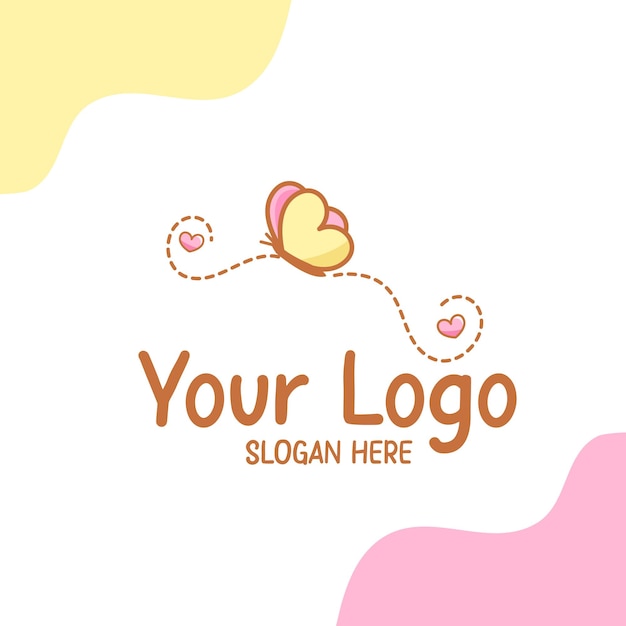 Cute logo butterfly vector illustration