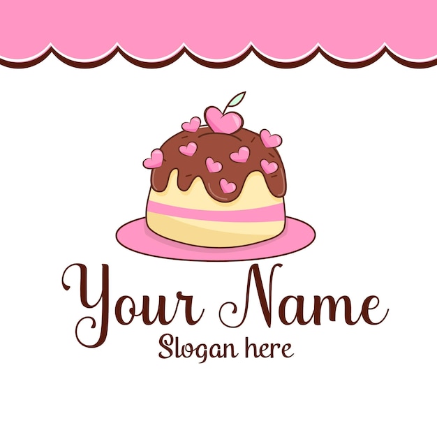 Vector cute logo cake design vector