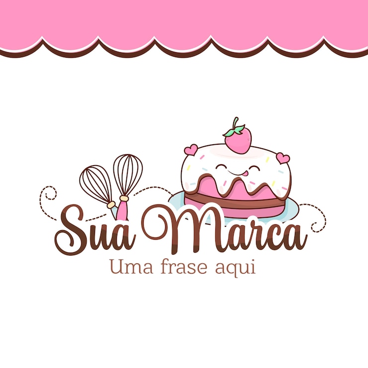 Cute logo design Cake Vector