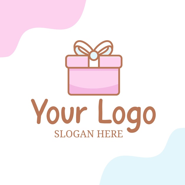 Vector cute logo design gift box