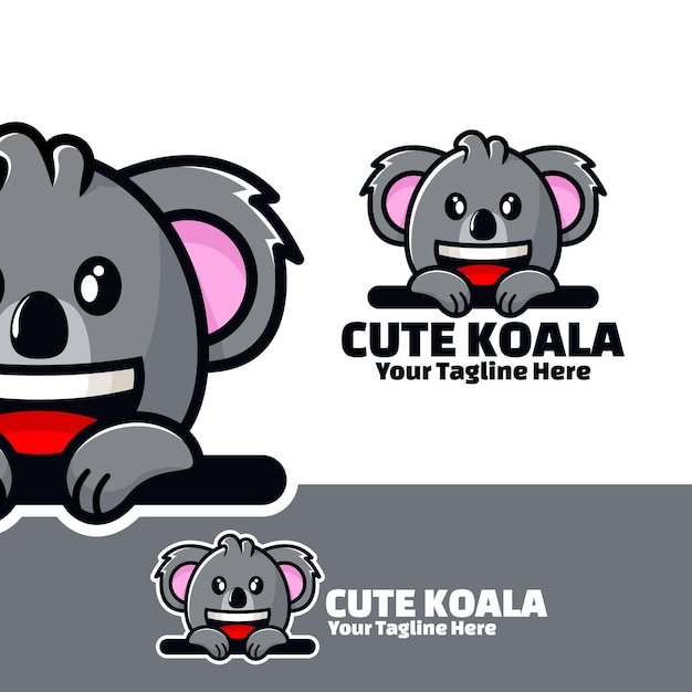 Cute logo koala art illustration